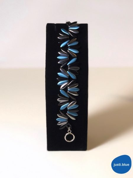 black silver blue bracelet black jewelry display justi blue